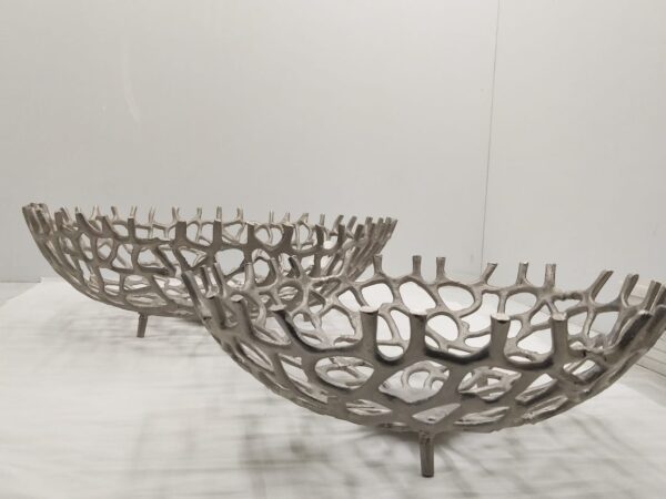 Metal bowls with an openwork design