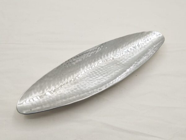 Hammered silver-finish decorative tray