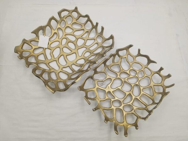 Golden abstract decorative bowl or tray